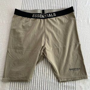 Fear of God Essentials Athletic Biker Shorts Taupe SZ L